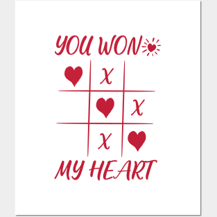 You Won My Heart Love Valentine Posters and Art